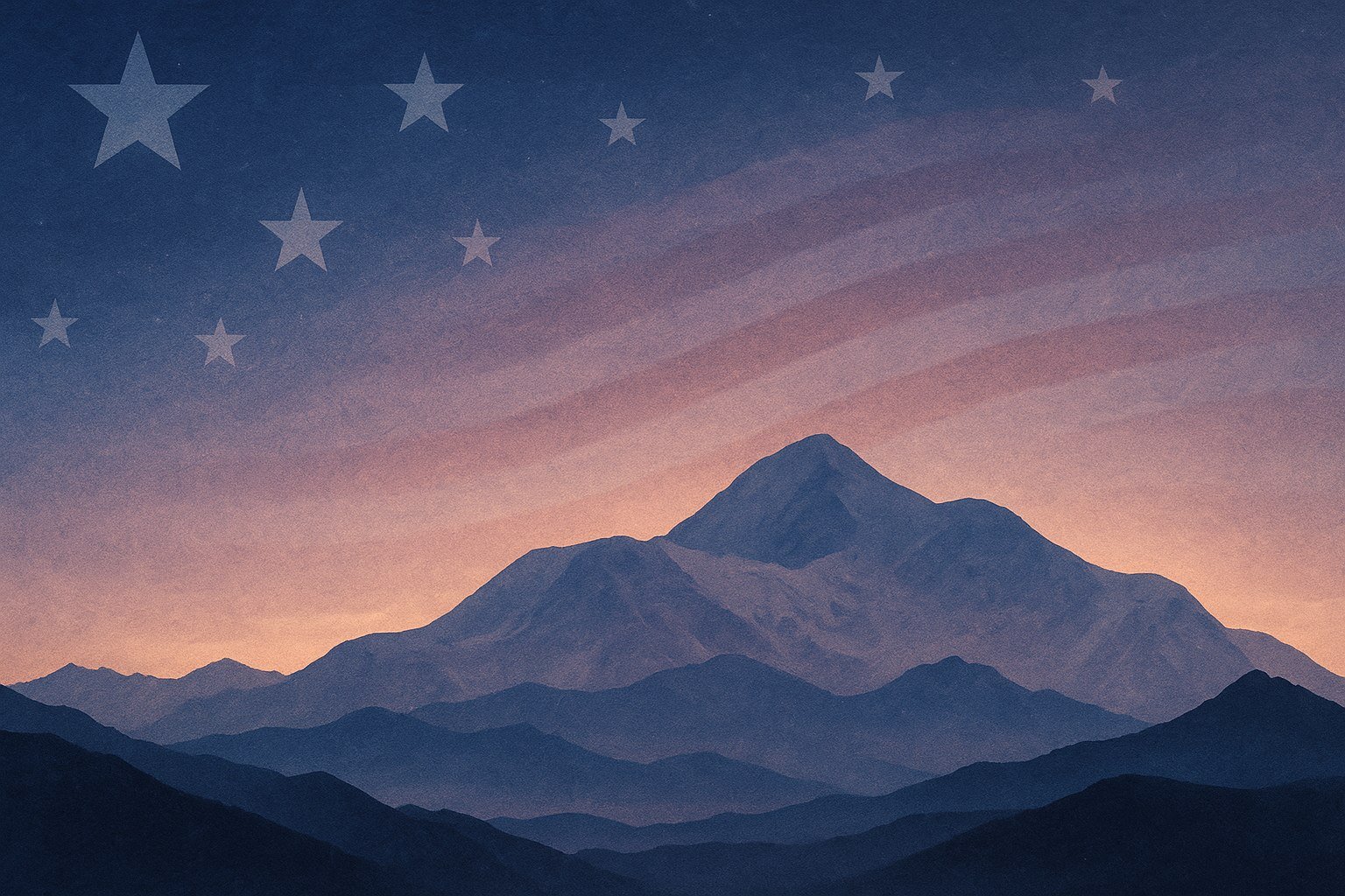 Alaska mountains beneath stars at dusk