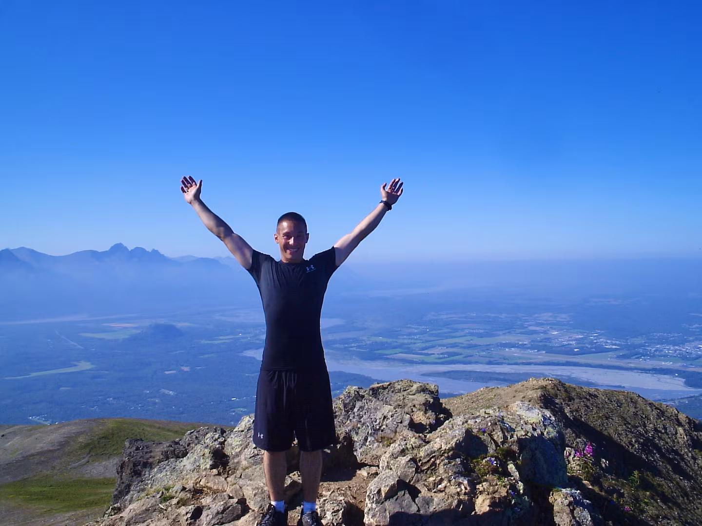 Shane Woods on an Alaska mountain summit